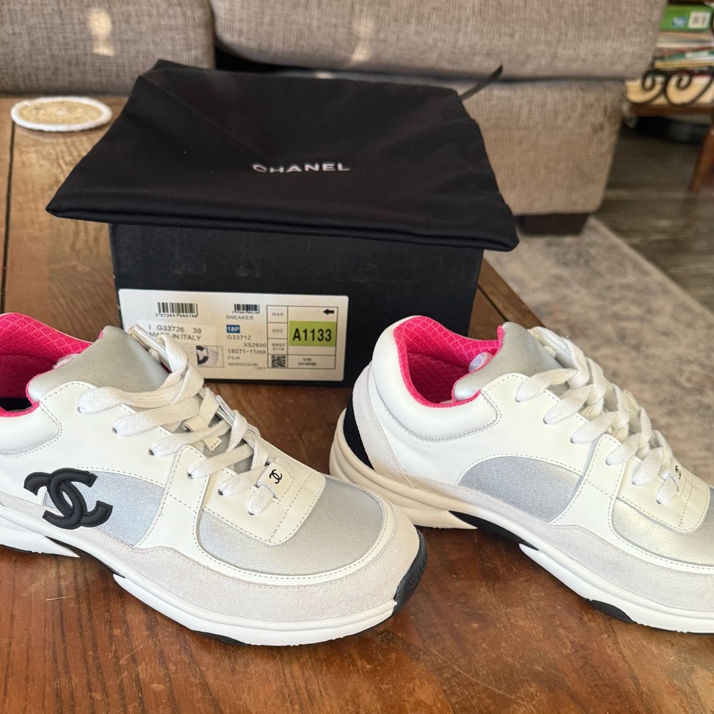 Chanel Black and White Athletic Shoes - Picture 2 of 6
